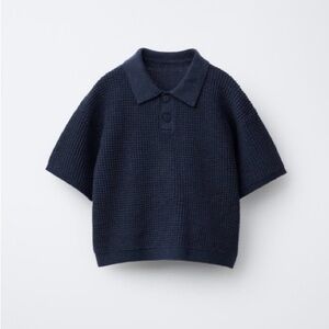 Zara Kids 2T WAFFLE KNIT POLO SHIRT
NAVY BLUE